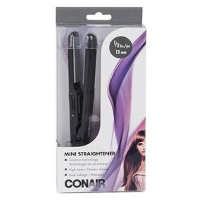 CONAIR MINI PRO HAIR STRAIGHTENER - 1/2" - BLACK